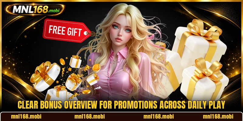 Clear bonus overview for promotions across daily play Clear bonus overview for promotions across daily play