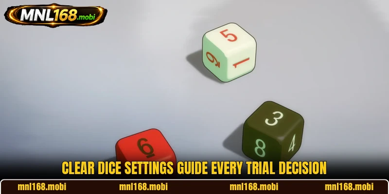 Clear dice settings guide every trial decision Clear dice settings guide every trial decision