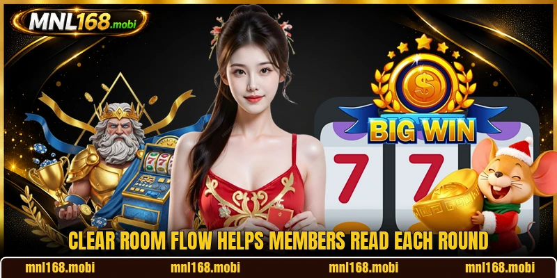 Clear room flow helps members read each round Clear room flow helps members read each round