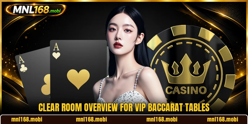 Clear room overview for VIP Baccarat tables Clear room overview for VIP Baccarat tables